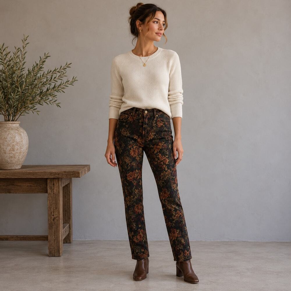 7 for all Mankind  Multicolor NWT Floral Skinny Jean size 24